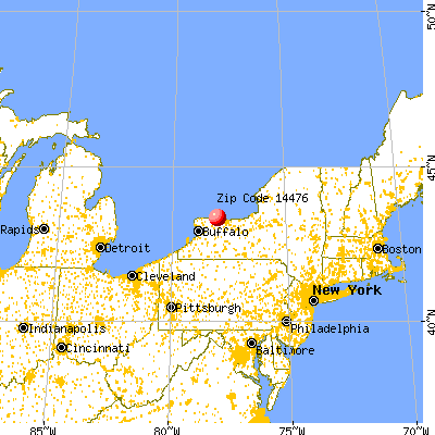 Kendall, NY (14476) map from a distance