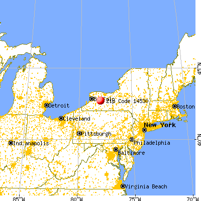Perry, NY (14530) map from a distance