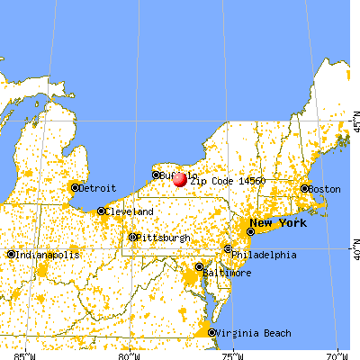 Springwater, NY (14560) map from a distance