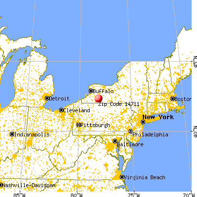Belfast, NY (14711) map from a distance