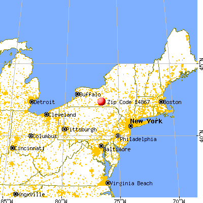 Newfield, NY (14867) map from a distance