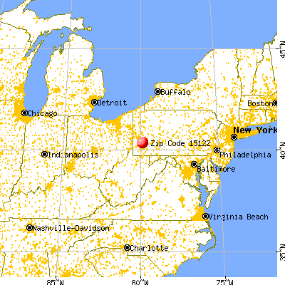 West Mifflin, PA (15122) map from a distance