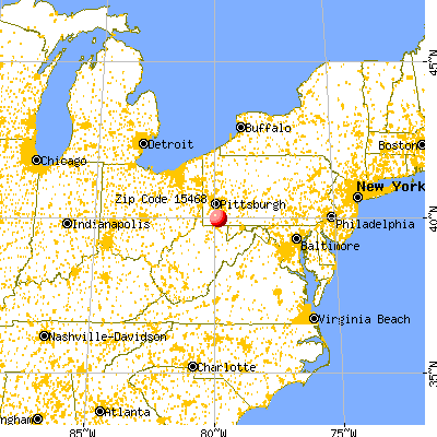 New Salem-Buffington, PA (15468) map from a distance