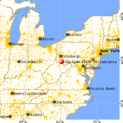Smithfield, PA (15478) map from a distance