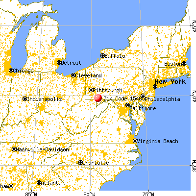 Ursina, PA (15485) map from a distance