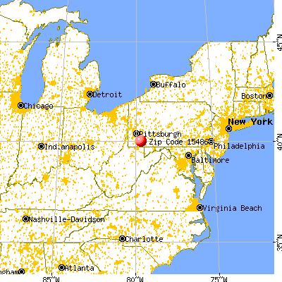 Vanderbilt, PA (15486) map from a distance