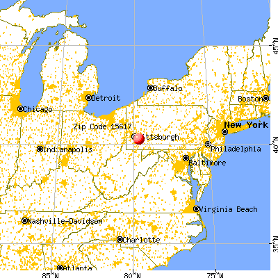 Arona, PA (15617) map from a distance