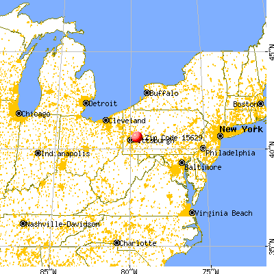 East Vandergrift, PA (15629) map from a distance
