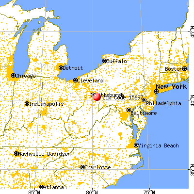 Youngwood, PA (15697) map from a distance