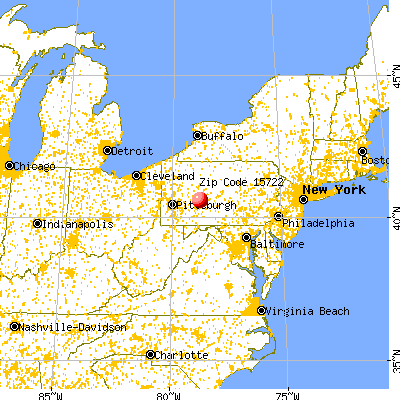 Carrolltown, PA (15722) map from a distance
