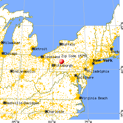 Mahaffey, PA (15757) map from a distance