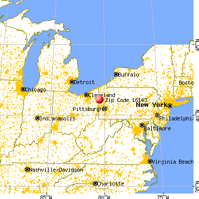 Frizzleburg, PA (16143) map from a distance