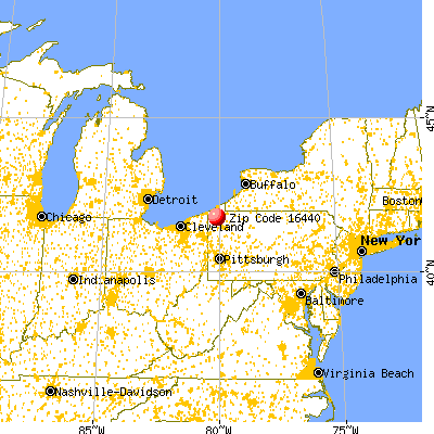 Venango, PA (16440) map from a distance