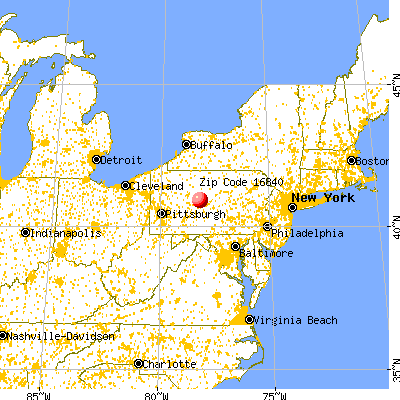 Hawk Run, PA (16840) map from a distance