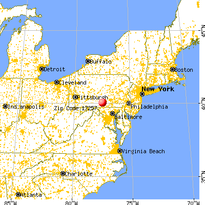 Shippensburg, PA (17257) map from a distance