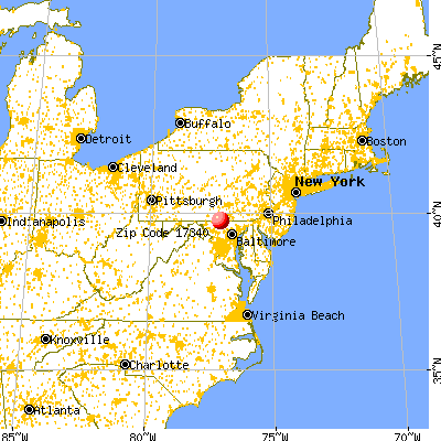 Littlestown, PA (17340) map from a distance