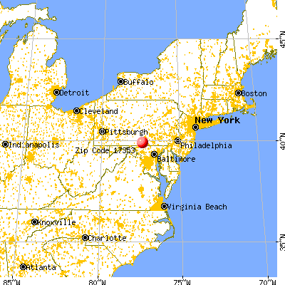 Orrtanna, PA (17353) map from a distance