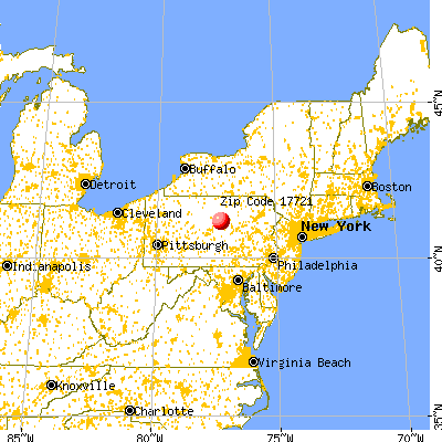 Avis, PA (17721) map from a distance