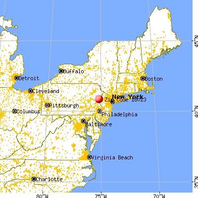 Bangor, PA (18013) map from a distance