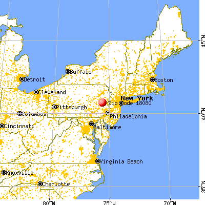 Slatington, PA (18080) map from a distance