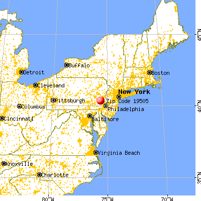 Bechtelsville, PA (19505) map from a distance