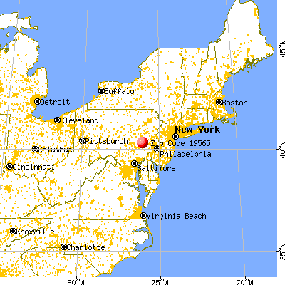 Wernersville, PA (19565) map from a distance