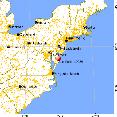 Dagsboro, DE (19939) map from a distance