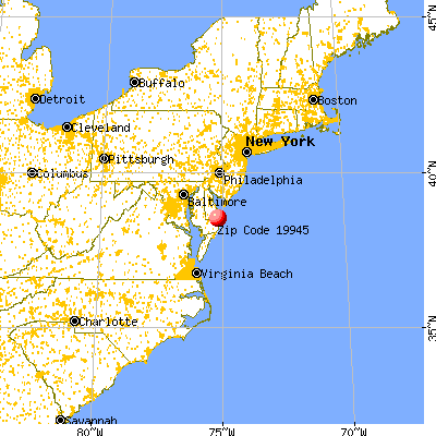 Millville, DE (19945) map from a distance