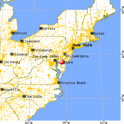 Woodside, DE (19980) map from a distance