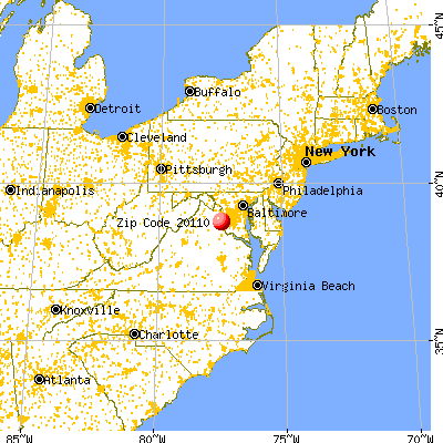 Manassas, VA (20110) map from a distance