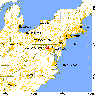 Lovettsville, VA (20180) map from a distance