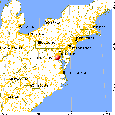 Pomfret, MD (20675) map from a distance