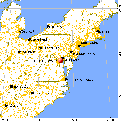 Lanham, MD (20706) map from a distance