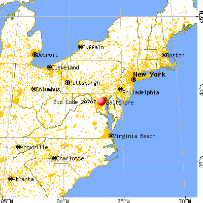 Laurel, MD (20707) map from a distance