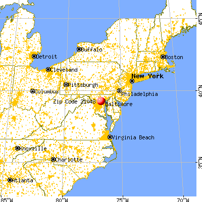 Ellicott City, MD (21043) map from a distance