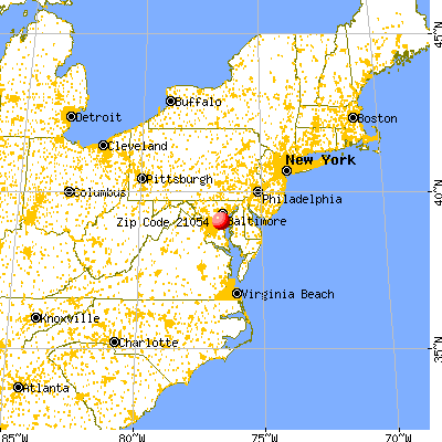 Odenton, MD (21054) map from a distance