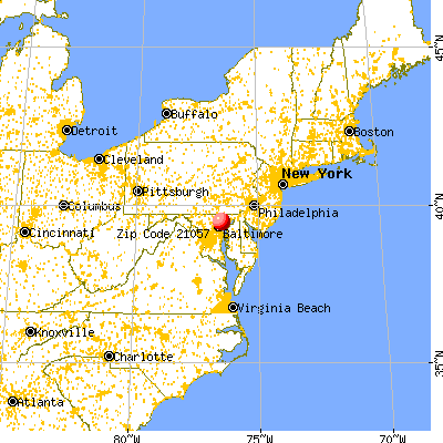 Carney, MD (21057) map from a distance