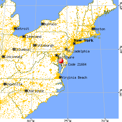 Secretary, MD (21664) map from a distance