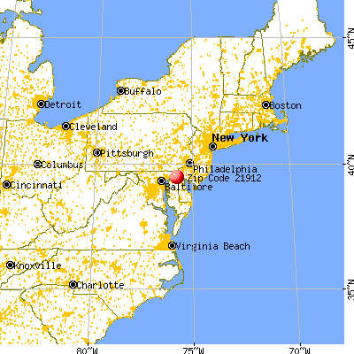 Cecilton, MD (21912) map from a distance