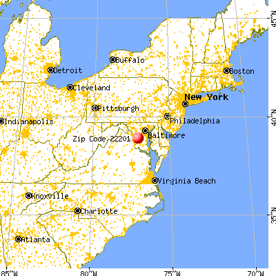 Arlington, VA (22201) map from a distance