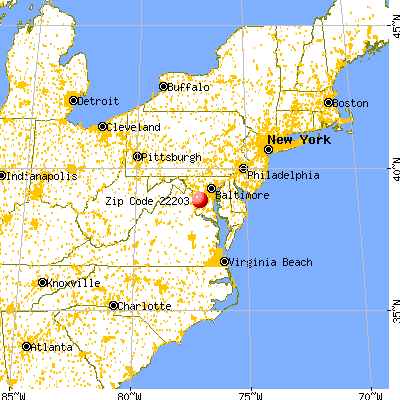 Arlington, VA (22203) map from a distance