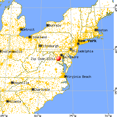 Arlington, VA (22211) map from a distance