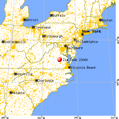 Glen Allen, VA (23060) map from a distance