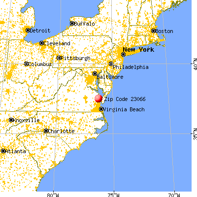 Gwynn, VA (23066) map from a distance