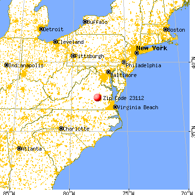 Brandermill, VA (23112) map from a distance