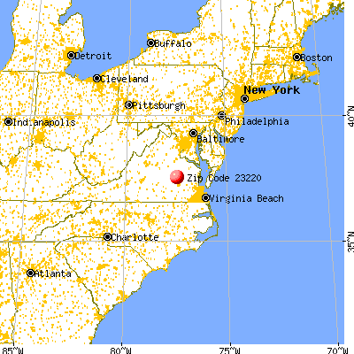 Richmond, VA (23220) map from a distance
