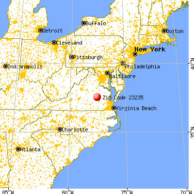 Bon Air, VA (23235) map from a distance