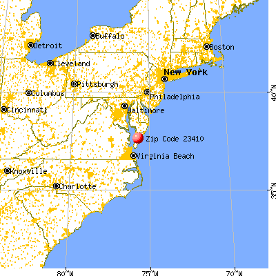 Bobtown, VA (23410) map from a distance