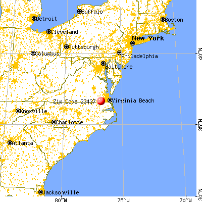 Suffolk, VA (23437) map from a distance