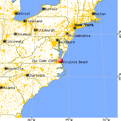 Virginia Beach, VA (23455) map from a distance